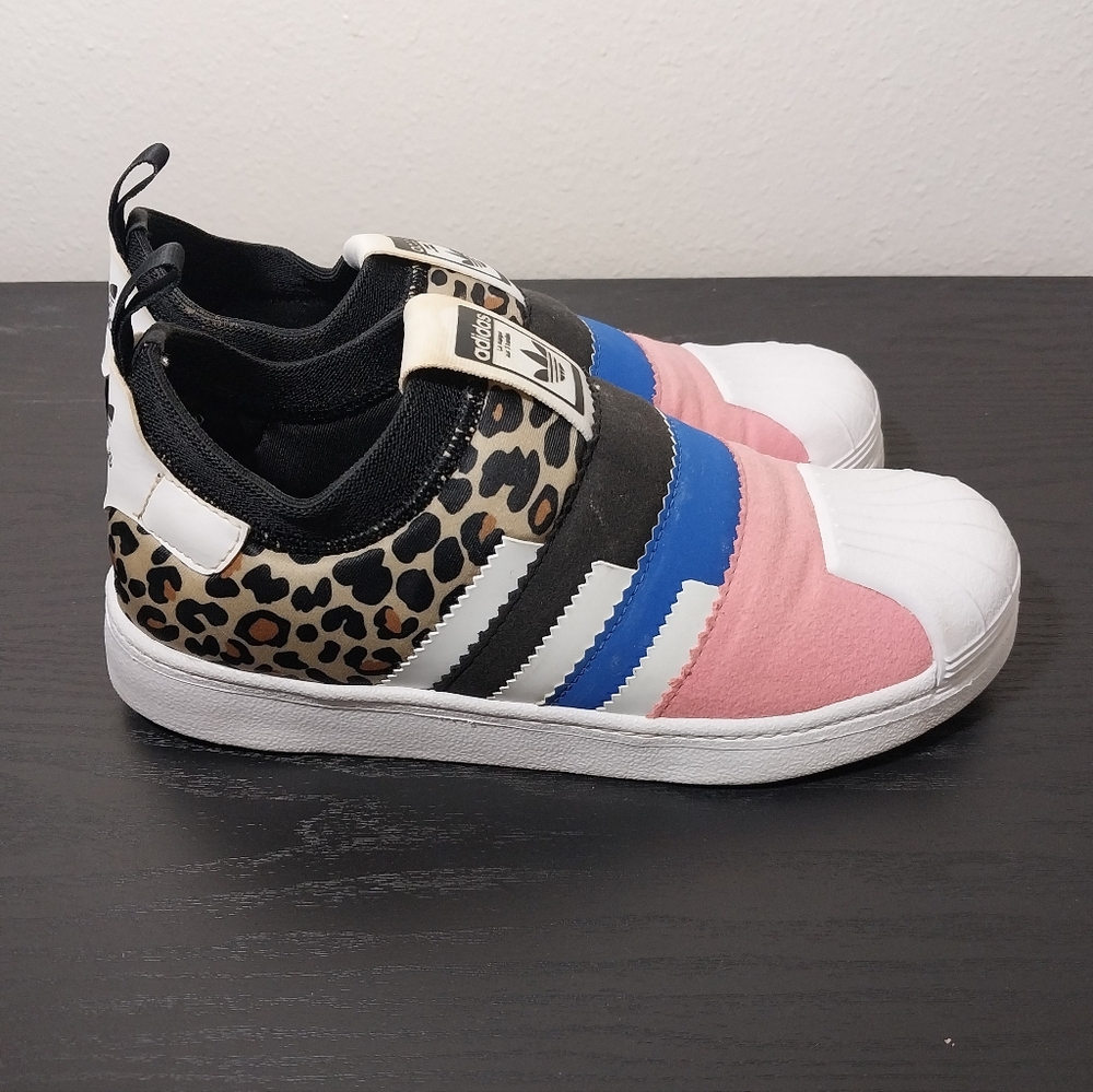 Adidas Superstar 360 2.0 Twist Cheetah Print Multicolor Slip-On Sneakers Size 3